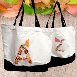 Embroidered fashion tote bag